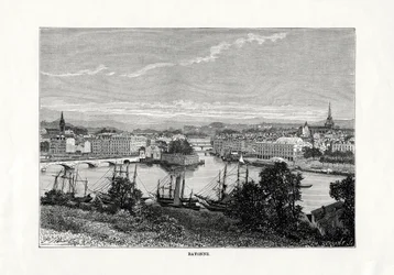 Hamnen i Bayonne, Frankrike, 1879