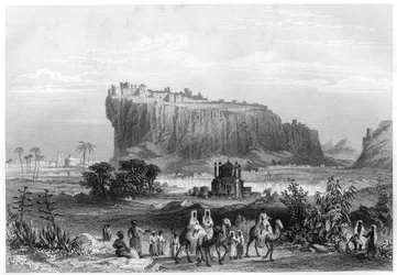 Kullfästningen i Gwalior, Indien, c1860