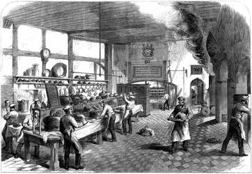 Köket på Charterhouse School, Godalming, Surrey, 1867