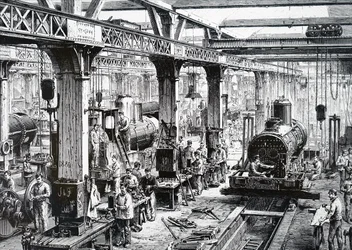 Tillverkningsgolvet för Societe Alsacienne de Constructions Mecaniques.