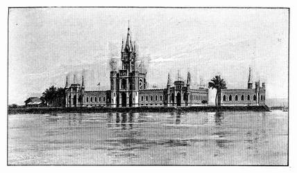 Miniatyrpalatset på Fiscal Island, Guanabara Bay, Brasilien, 1895