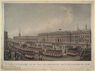 Paraden framför Vinterpalatset i St Petersburg 1812, 1812