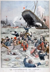 Passagerarfartyget Liban sjunker efter att ha kolliderat med ett annat fartyg, 1903
