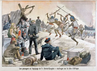 Amiral Gueydons passagerare och utrustning förliste på den afrikanska kusten, 1903