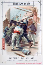 Motståndet från den diplomatiska personalen i Peking, Kina, Boxer Rebellion, juni 1900