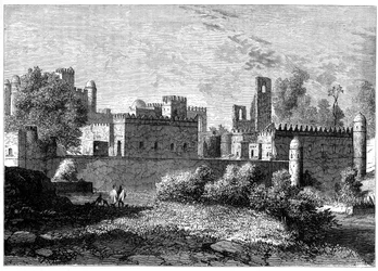 Det kungliga palatset i Gondar, Abessiniens antika huvudstad, c1890
