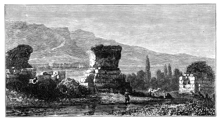 Ruinerna av Sardis, Lydia, Turkiet, c1890