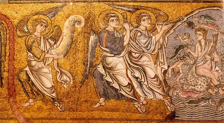 Havet gav upp sina döda The Last Judgement, Detail, 1100-talet