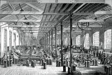 Spinningsrummet i Shadwell rope Works, c1880