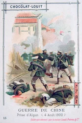 Ryska truppers intagande av Aigun, Boxer Rebellion, Kina, 4 augusti 1900