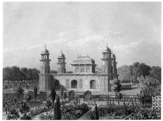 Itimad-Ud-Daulas grav, Agra, Indien, c1860
