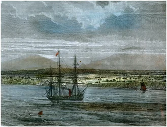 Vulkanerna Mauna Loa och Manua Kea, Hawaii, c1880