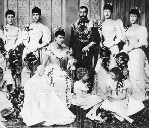 Kung Georges och drottning Marys bröllopsgrupp, 6 juli 1893
