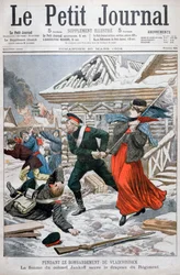 Hustru till överste Jankoff som räddade regementets flaggor, bombardement av Vladivostok, 1904