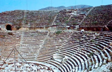 Teater, Hierapolis, Pamukkale, Turkiet, 190 f.Kr