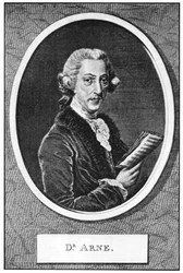 Thomas Augustine Arne 1710-1778, engelsk tonsättare