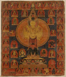 Thousand-Armed Chenresi, en kosmisk form av Bodhisattva Avalokiteshvara, 1300-talet.