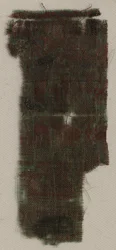 Tre fragment av italienskt gotiskt siden, 1300-tal.
