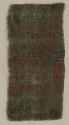 Tre fragment av italienskt gotiskt siden, 1300-tal.