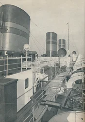 Three Funnels of the Monarch of Bermuda, Furness Withy luxury liner, 1937
