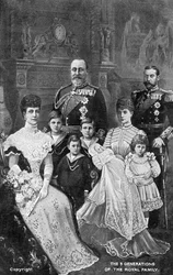Tre generationer av den brittiska kungafamiljen, c1903