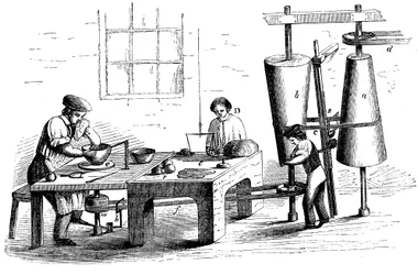 Kasta ett lerkärl, c1860