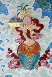 Tibetansk gudinna. Kopan kloster, Kathmandu, Nepal