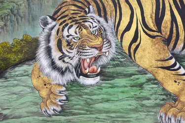 Tigermålning vid Bongeunsa-templet, Seoul, Coree du Sud