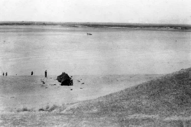 Tigrisfloden, Samarra, Mesopotamien, 1918