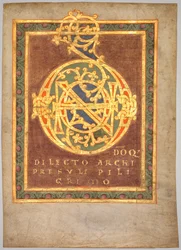 Abbot Bernos Tonarius titelsida: Initial D[omino], c.1030.