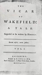 Titelsidan för The Vicar of Wakefield, 1766