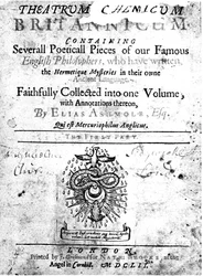 Titelsidan för Elias Ashmoles Theatrum Britannicum, 1652