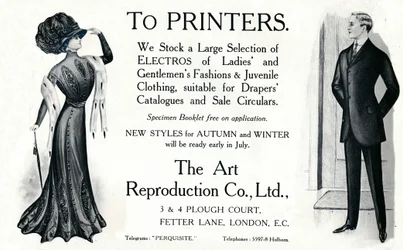 Till skrivare - Annonsen The Art Reproduction Co., Ltd, 1909.