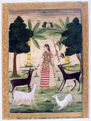 Todi Ragini, Ragamala Album, School of Rajasthan, 1800-talet
