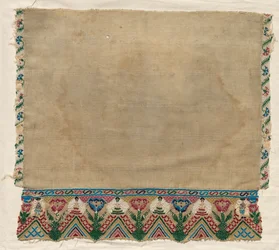 Handduksände med pärlkanter, tidigt 1800-tal.