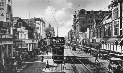 Spårvagn på West Street, Durban, Sydafrika