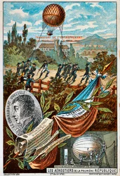 Transport av ballongföretagaren från Mauberge till Charleroi, 1794 1890-talet.