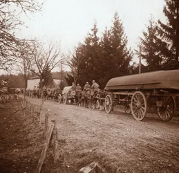 Transport av pontoner, Somme, norra Frankrike, c1914-c1918