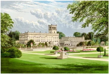 Trentham Hall, Staffordshire, hem för hertigen av Sutherland, c1880