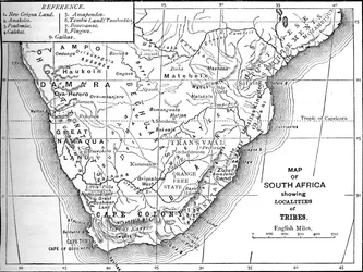Stamkarta över Sydafrika, c1880