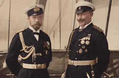 Tsar Nicholas II and Kaiser Wilhelm II in Björkö, 1905.