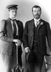 Tsarevich Nicholas Alexandrovich av Ryssland och prinsessan Alix av Hessen, London, 1894