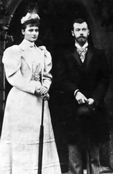 Tsarina Alexandra Feodorovna och tsar Nikolaj II av Ryssland, c1900.