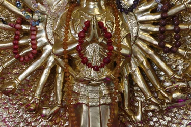 Tu An buddhistiskt tempel. Quan Am bodhisattva av medkänsla eller barmhärtighetens gudinna, Saint-Pierre-en-Faucigny, Frankrike