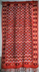 Turkmensk täcka med fransar