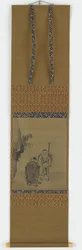Två kinesiska vismän nära en överhängande sten, Edo-perioden, 1615-1868.