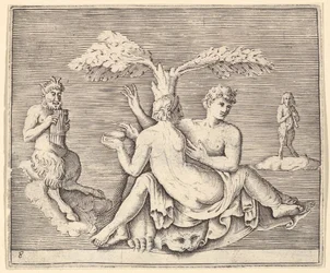 Two Lovers with Pan, publicerad ca. 1599-1622.