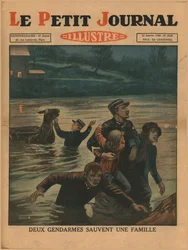 Två poliser räddar en familj, 1930.