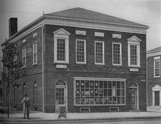 Två butiker i Yorkship Village, New Jersey, 1925