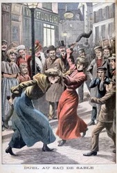 Två kvinnor som slåss med sandsäckar, 1903